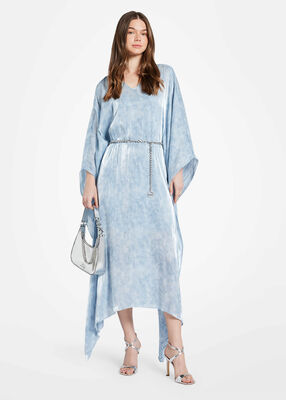 michael kors printed iridescent georgette caftan dress