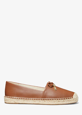 michael kors nori leather slip on espadrille