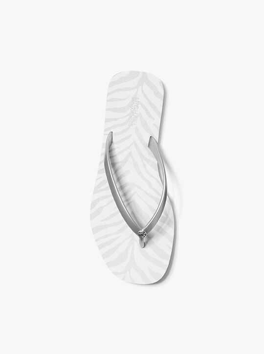 Jinx Metallic Zebra Print Flip Flop