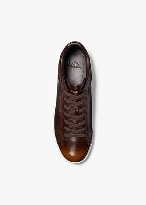 michael kors keating burnished leather sneaker