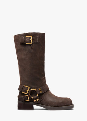 michael kors crosby suede moto boot