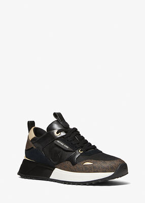 michael kors theo canvas trainer