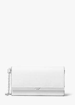 Mona Large Saffiano Leather Clutch