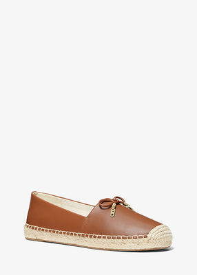 michael kors nori leather slip on espadrille