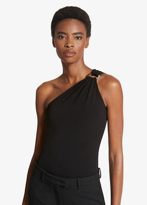 michael kors matte jersey one shoulder bodysuit