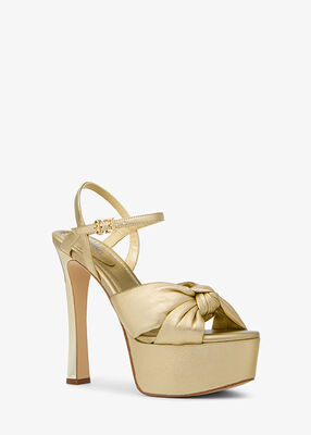 Elena Metallic Leather Platform Sandal