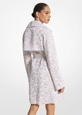 michael kors corded floral lace trench coat