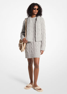 michael kors cable knit alpaca blend sweaterdress