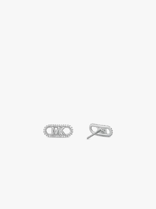 Michael Kors Sterling Silver Pavé Empire Link Stud Earrings