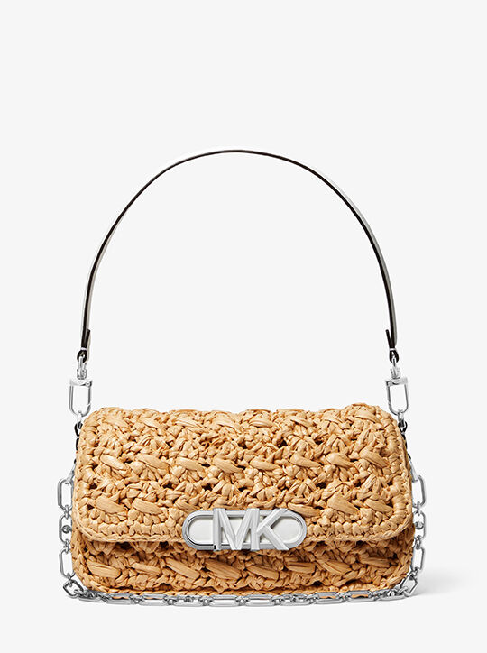 Parker Medium Woven Straw Shoulder Bag