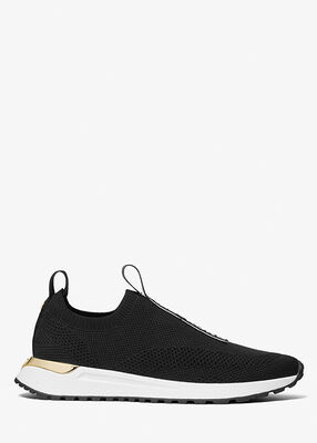 michael kors bodie logo tape mesh slip on trainer