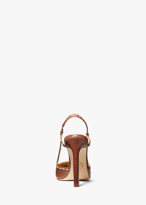 michael kors alora hand stitched leather slingback pump