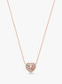 Precious Metal-Plated Sterling Silver Pavé Heart Necklace