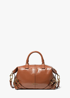 Darrington Small Crackled Leather Satchel