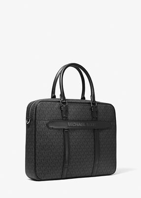 Hudson Logo and Leather Briefcase