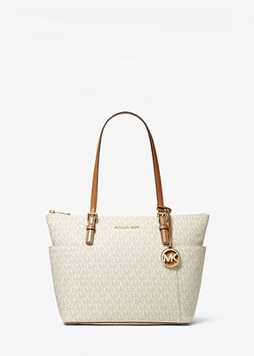 michael kors jet set logo top zip tote bag