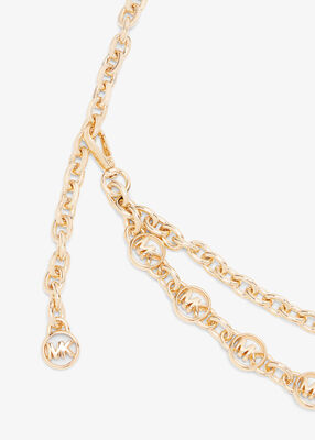 michael kors chain belt with logo charm swag