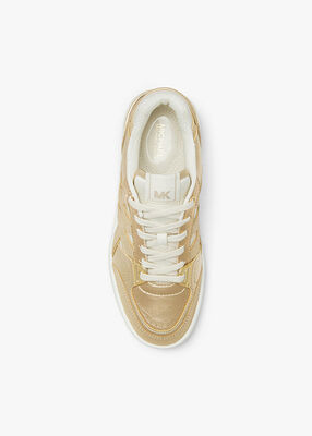 michael kors rebel metallic leather sneaker