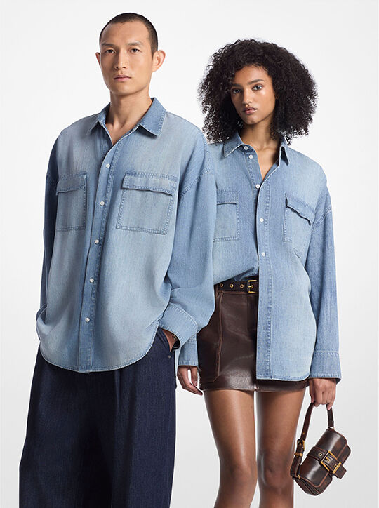 michael kors oversized chambray shirt