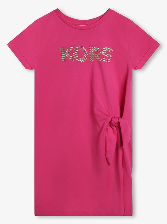 michael kors embellished logo cotton dress