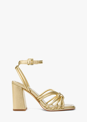 michael kors astra metallic leather sandal