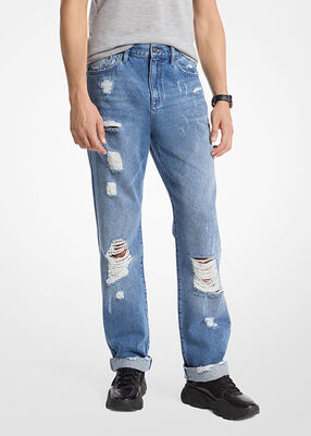 michael kors finn distressed denim jeans