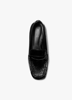 michael kors carlson crackled patent leather loafer