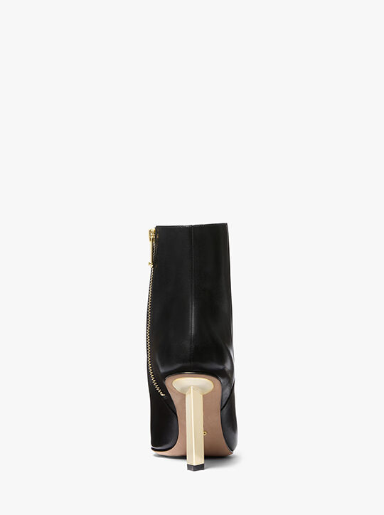 michael kors halle leather ankle boot