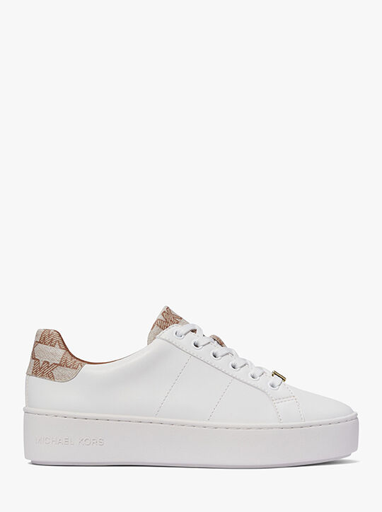 Poppy Faux Leather and Logo Sneaker