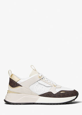 michael kors theo canvas trainer