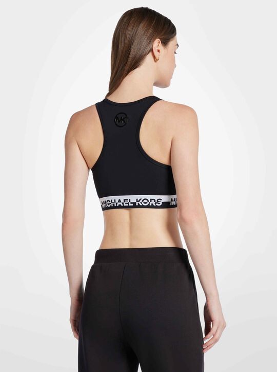 michael kors logo tape sports bra