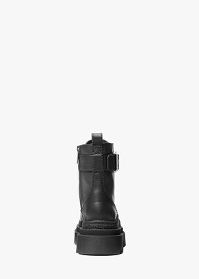 michael kors colby leather combat boot