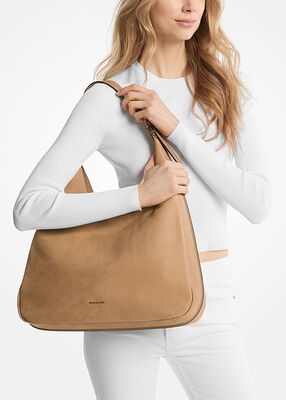 michael kors nolita large suede hobo shoulder bag