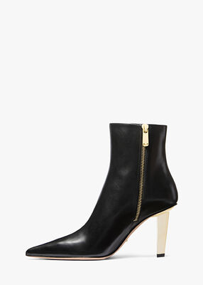 michael kors halle leather ankle boot