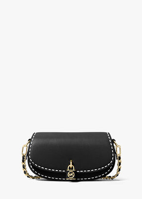 michael kors mila small topstitched leather shoulder bag