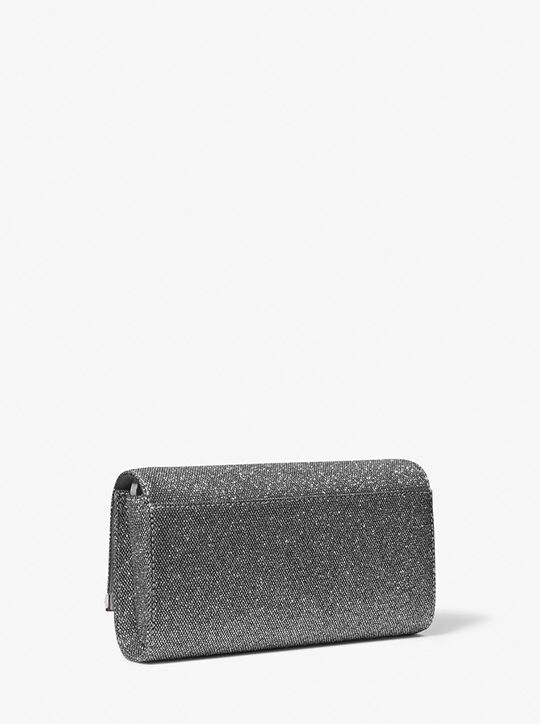 Mona Large Glitter Chain Mesh Clutch