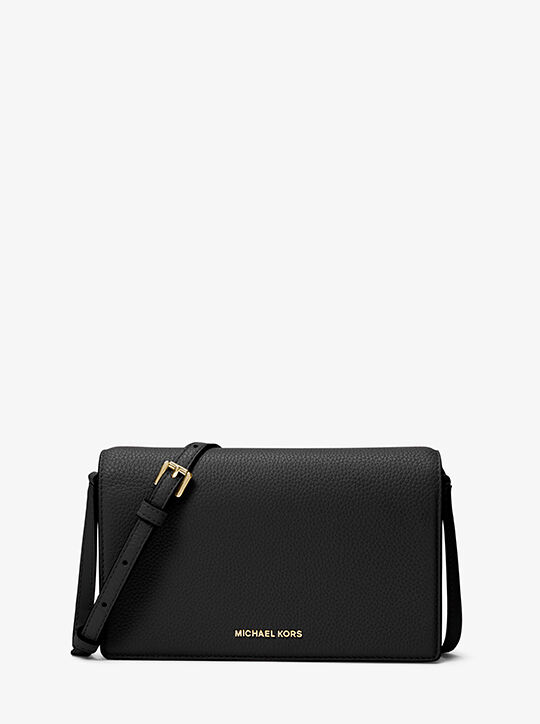 Jet Set Medium Pebbled Leather Front-Flap Crossbody Bag