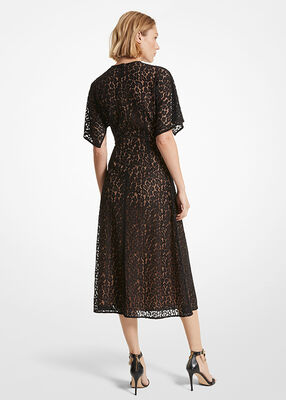 Leopard Corded Lace Midi Dress
