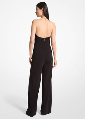 michael kors embellished stretch matte jersey halter jumpsuit