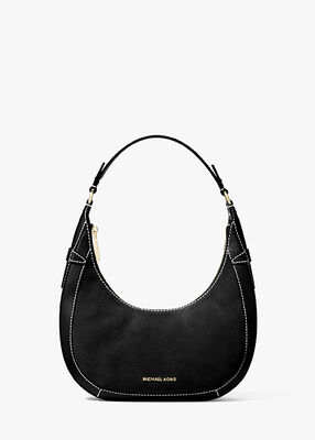 michael kors preston small suede crescent shoulder bag