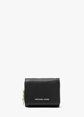 michael kors empire small pebbled leather tri fold wallet