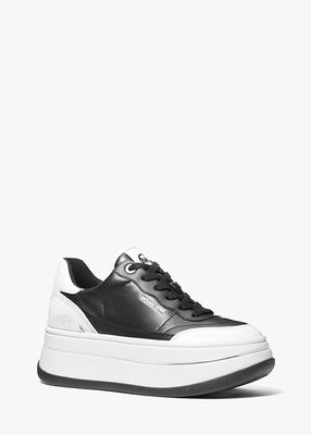 michael kors hayes two tone leather platform sneaker